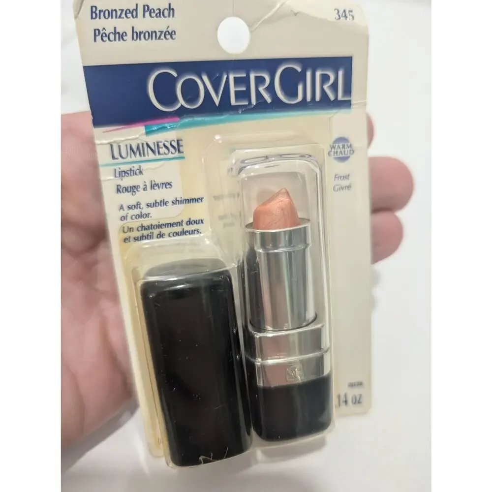 Vtg Covergirl Luminesse Lipstick Bronzed Peach Card 345 Tube 209 Misprint NOS